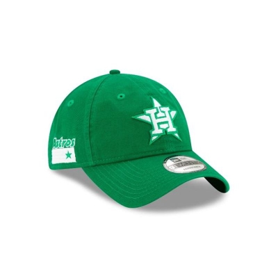 Green Houston Astros Hat - New Era MLB St Patricks Day 9TWENTY Adjustable Caps USA6384917